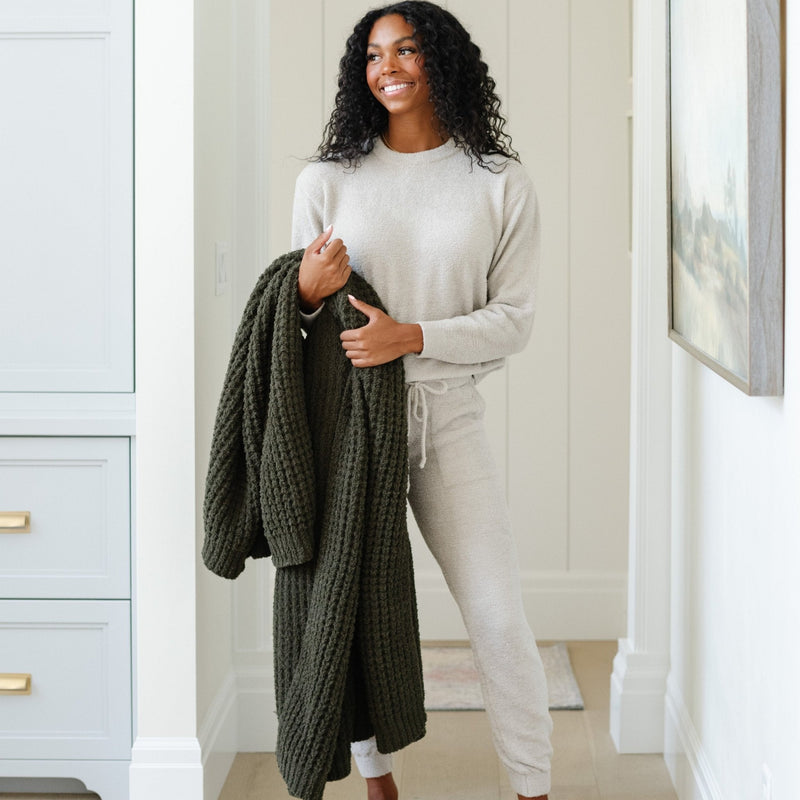 Waffle Knit Throw Blanket