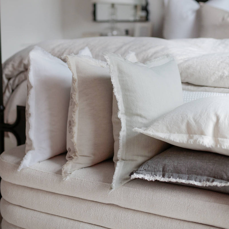 Ivory Fringe Pillow Cover