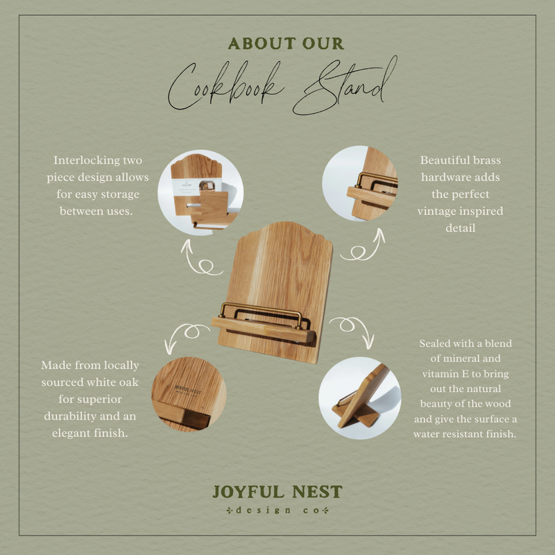 Wooden Cookbook Stand