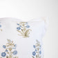 Lucy Hand Painted Block Print Floral Pillow Cover in Blue