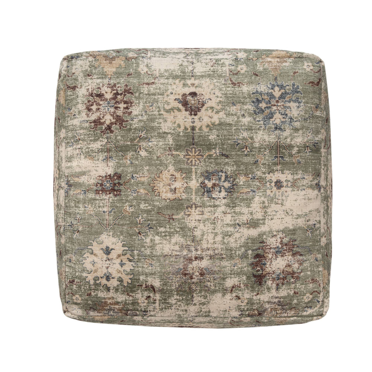 Vintage Floral Pouf Ottoman