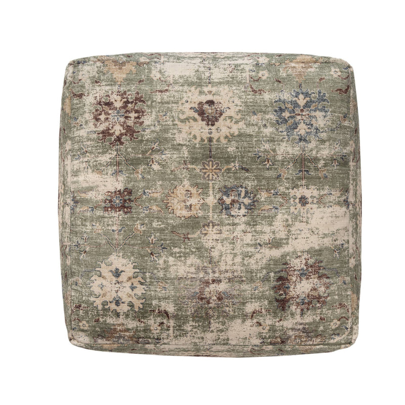 Vintage Floral Pouf Ottoman