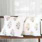 Lucy Hand Painted Block Print Floral Pillow Cover in Blue