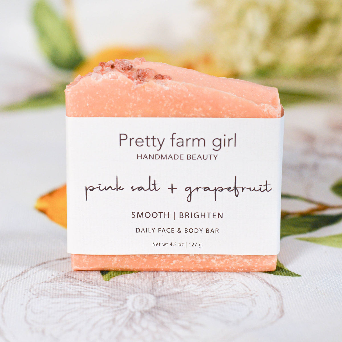 Pink Salt + Grapefruit Cleansing Bar Handmade Tallow and Goat Milk Soap Bar