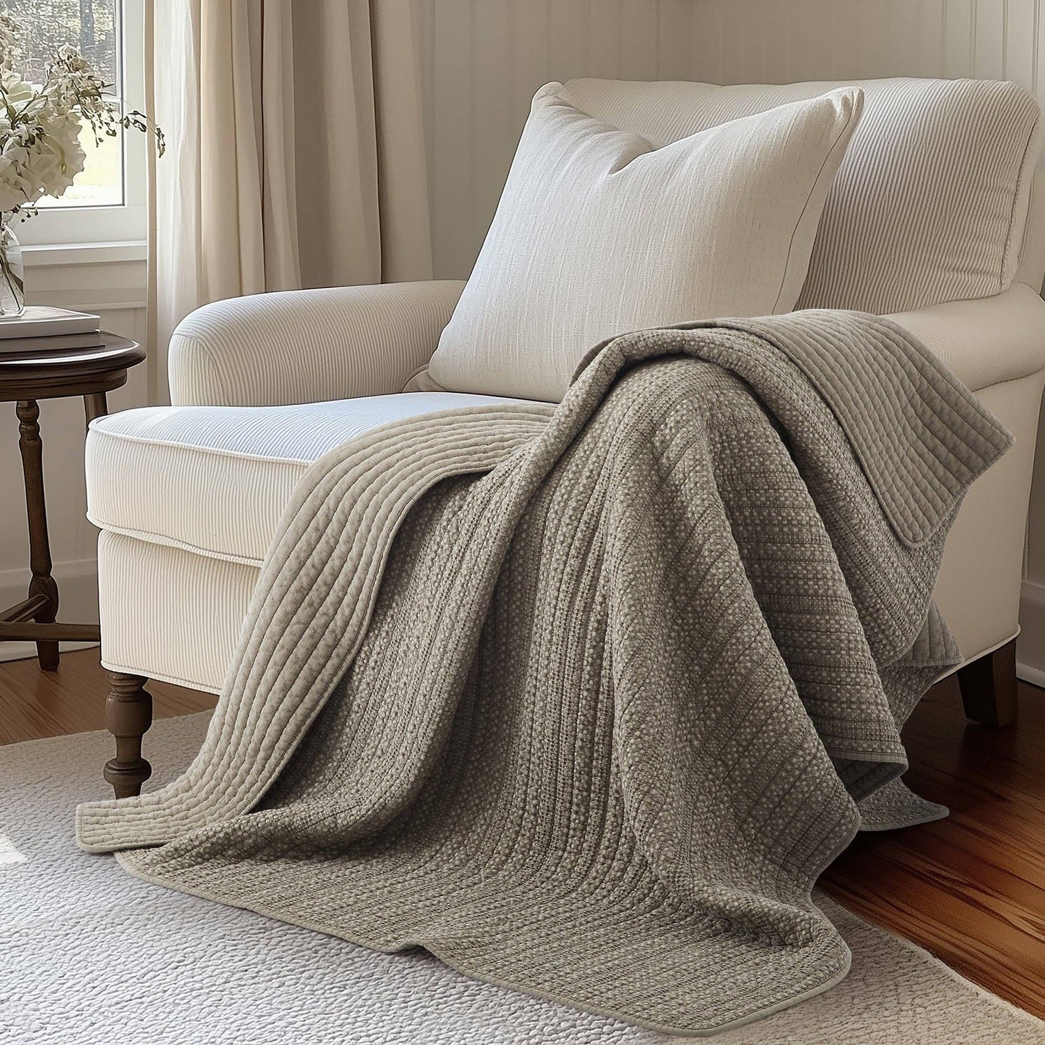 Loden Quilted Throw Blanket