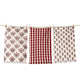 Crimson Block Print Tea Towels