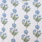 Amalthea Linen Block Print Pillow Cover in Blue