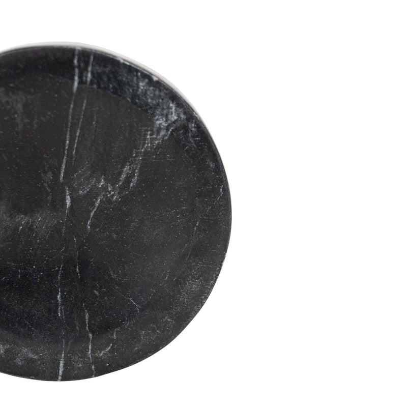 Round Black Marble Spoon Rest