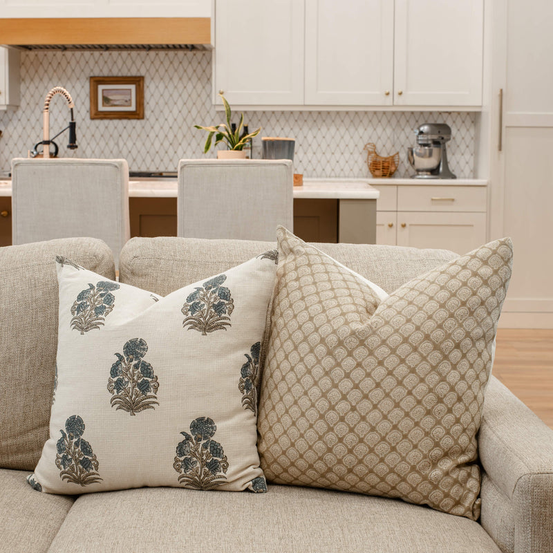Etta Floral Block Printed Pillow Cover