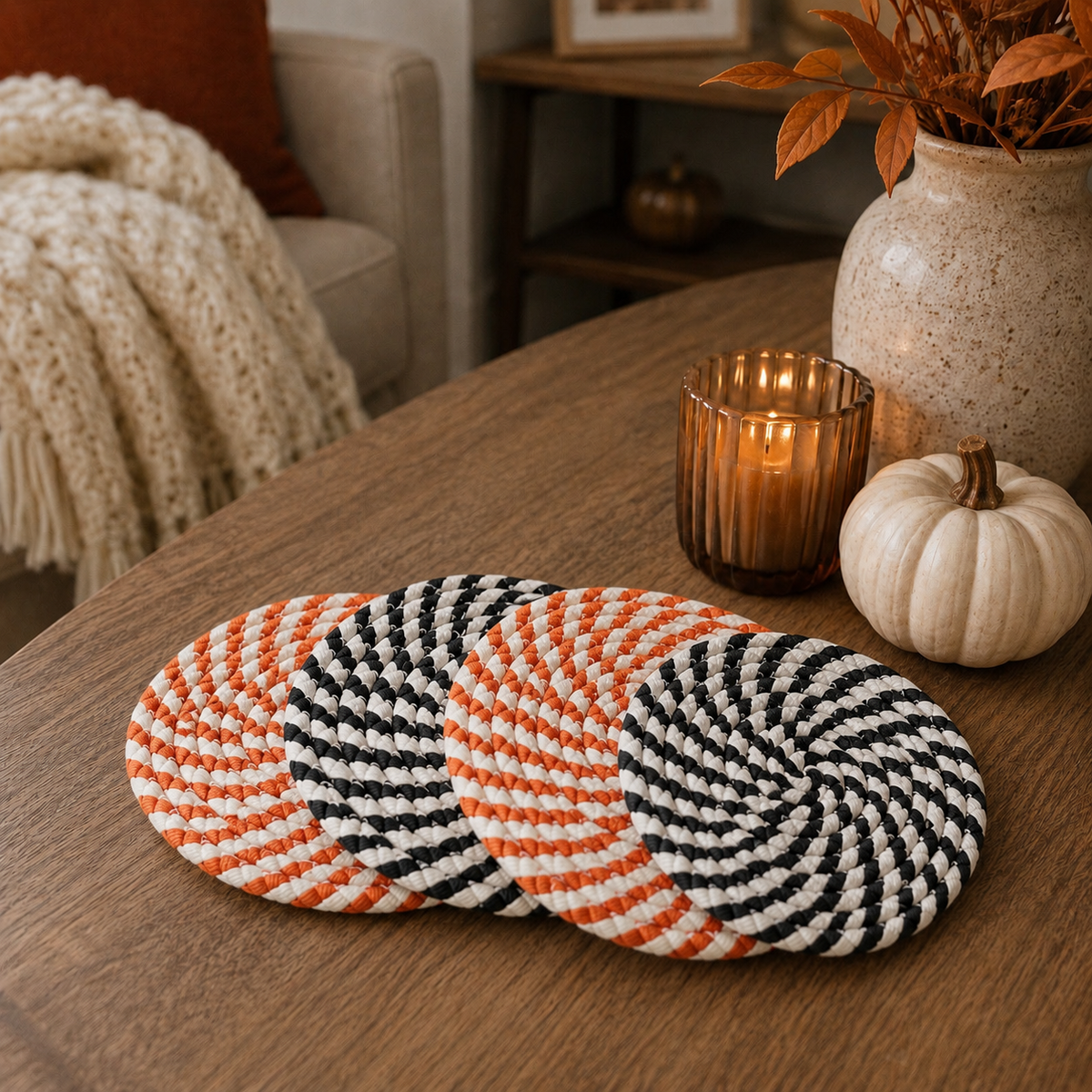 Fall Fabric Coasters