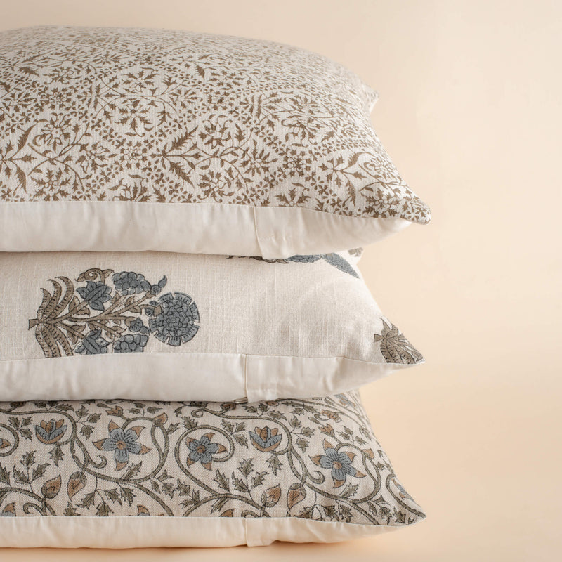 Juliette Floral Block Printed Pillow Cover