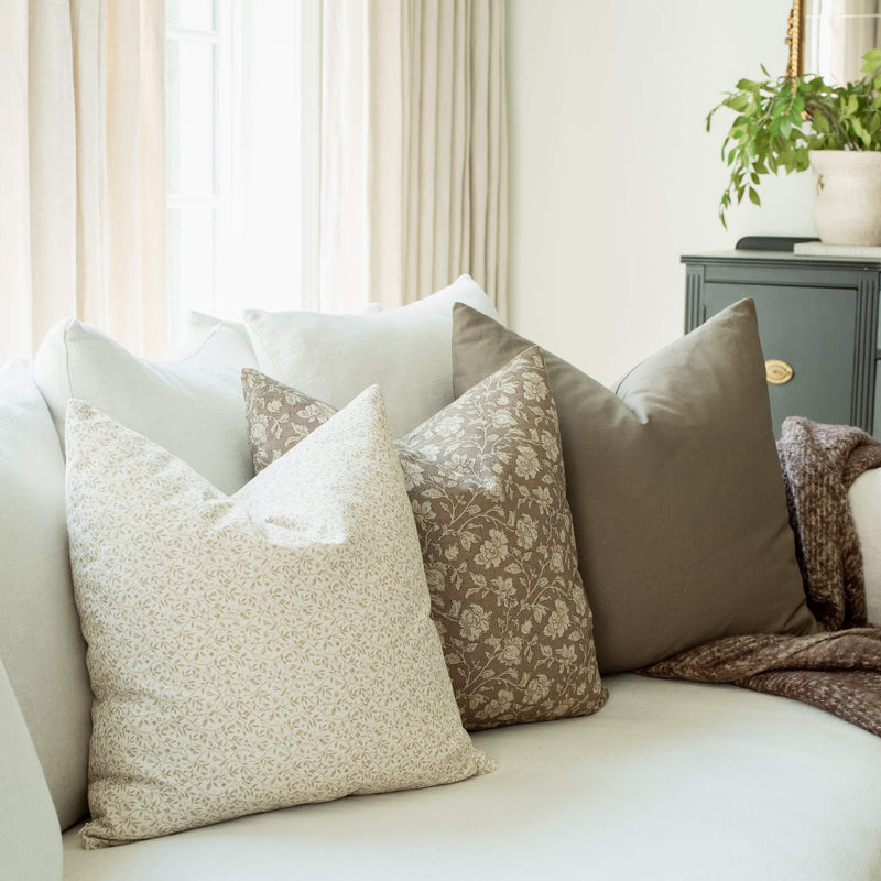 Mila Neutral Botanical Pillow Cover