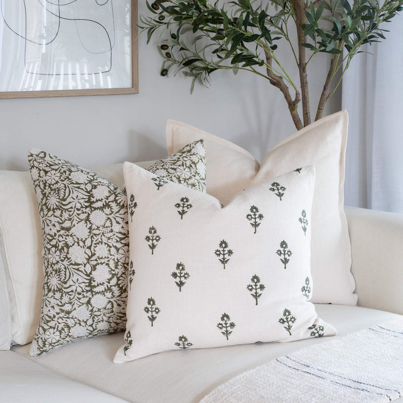 Jardim Floral Block Printed Pillow Cover