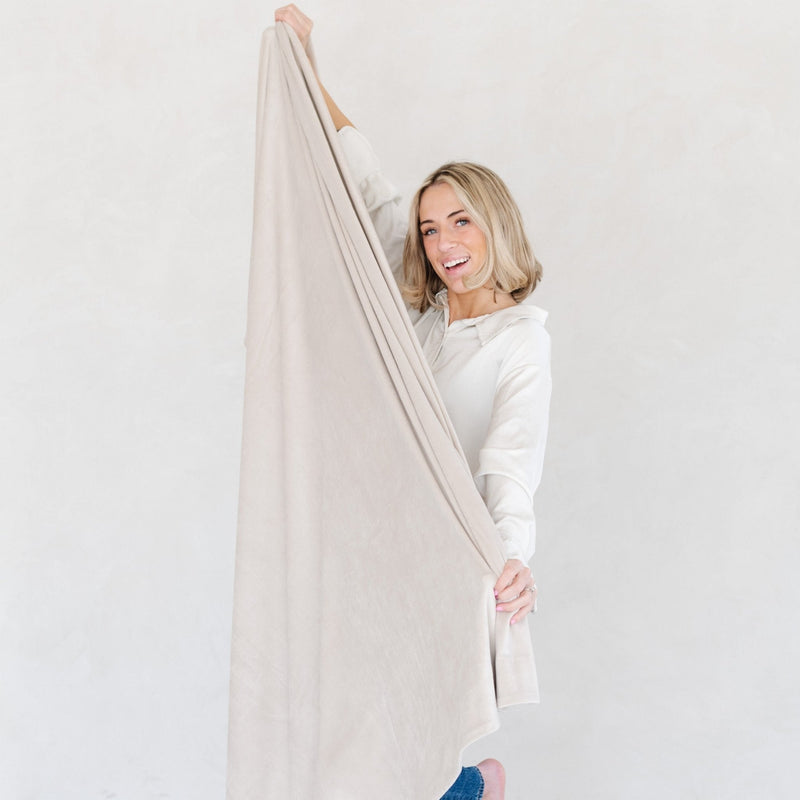 Minky Stretch Throw Blanket
