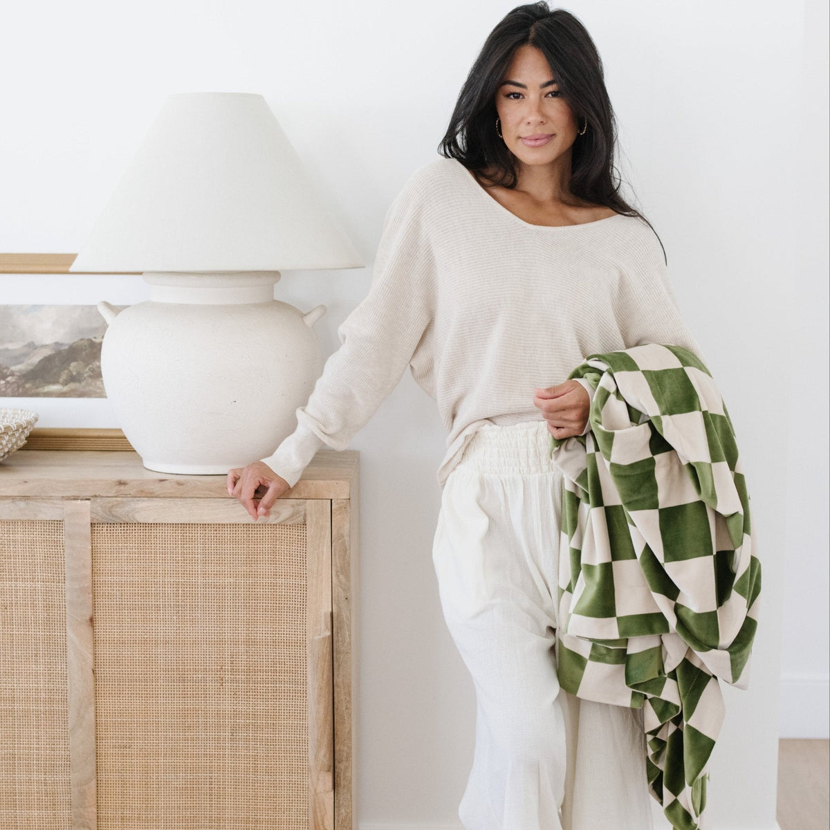 Minky Stretch Throw Blanket