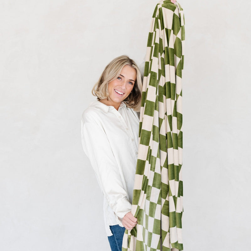 Minky Stretch Throw Blanket