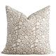 Ochre Floral Block Printed Pillow Cover