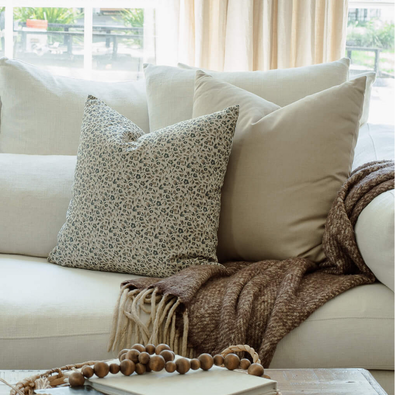 Adeline Blue Floral Pillow Cover