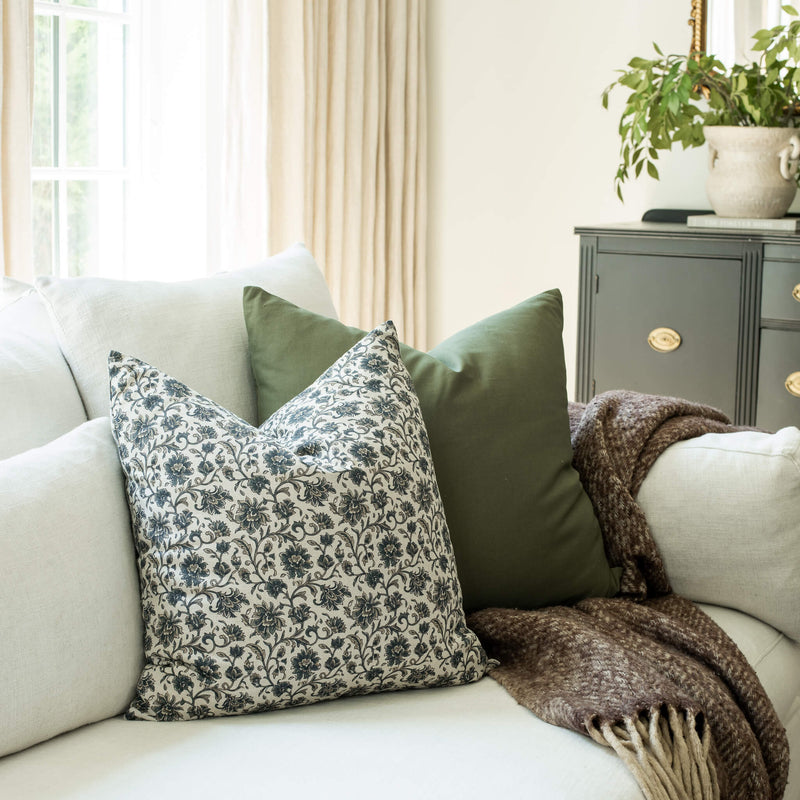 Celine Blue Floral Pillow Cover
