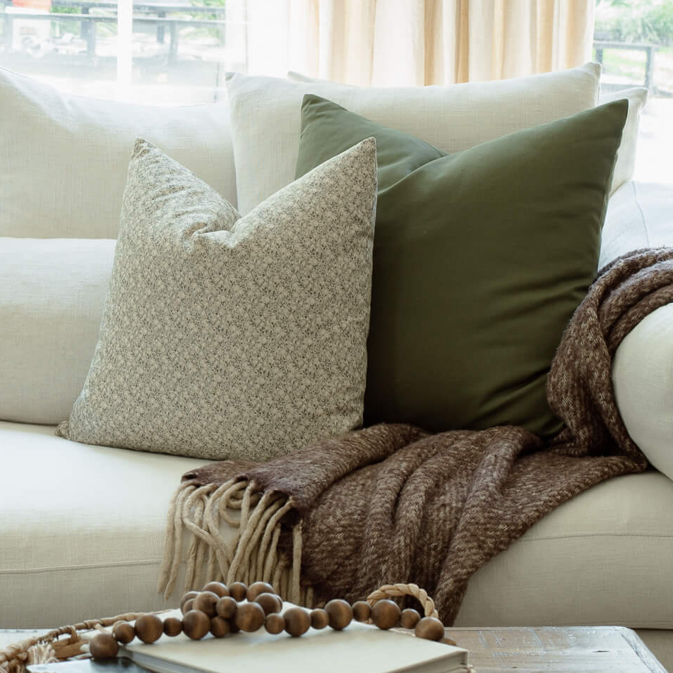 Sylvie Sage Green Floral Pillow Cover