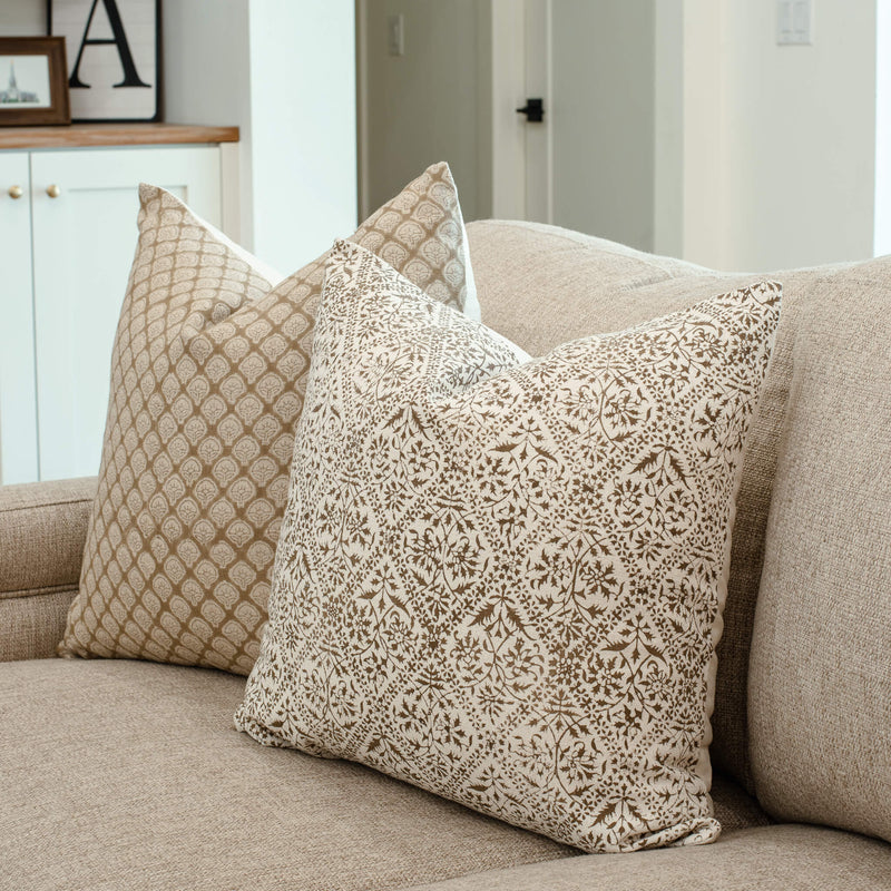 Mariella Floral Block Printed Pillow Cover