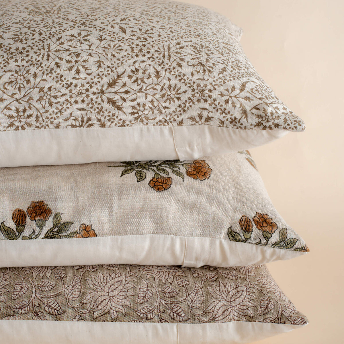 Mariella Floral Block Printed Pillow Cover