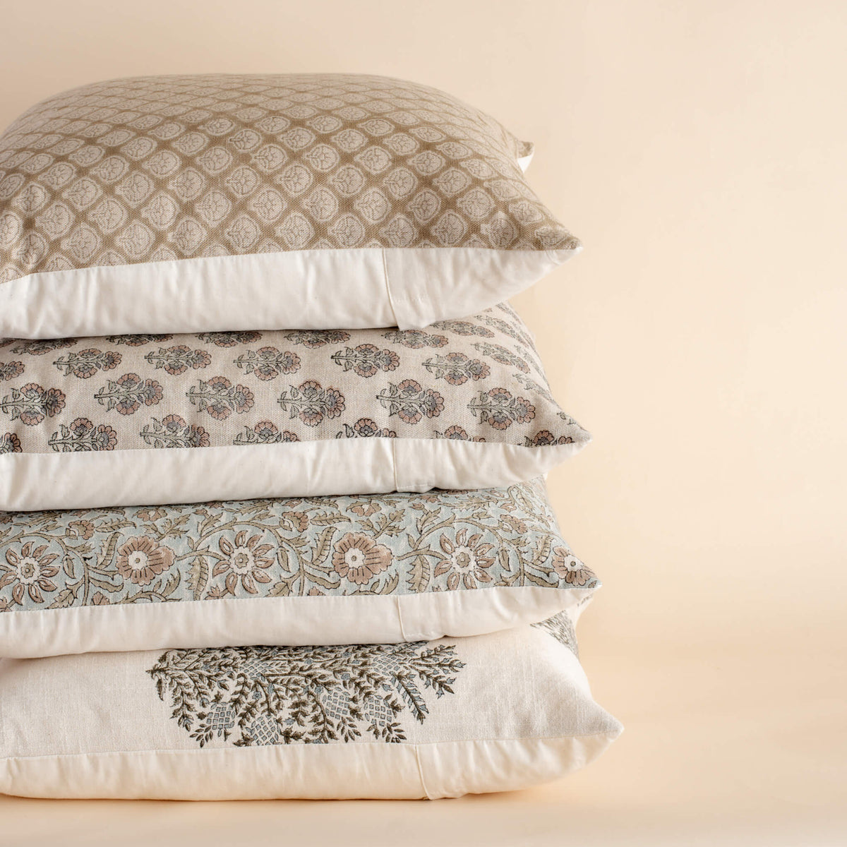 Milena Floral Block Printed Pillow Cover