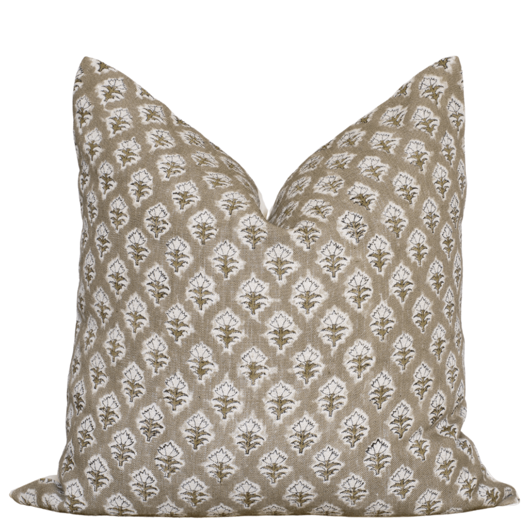 Rhea Floral Block Printed Pillow Cover