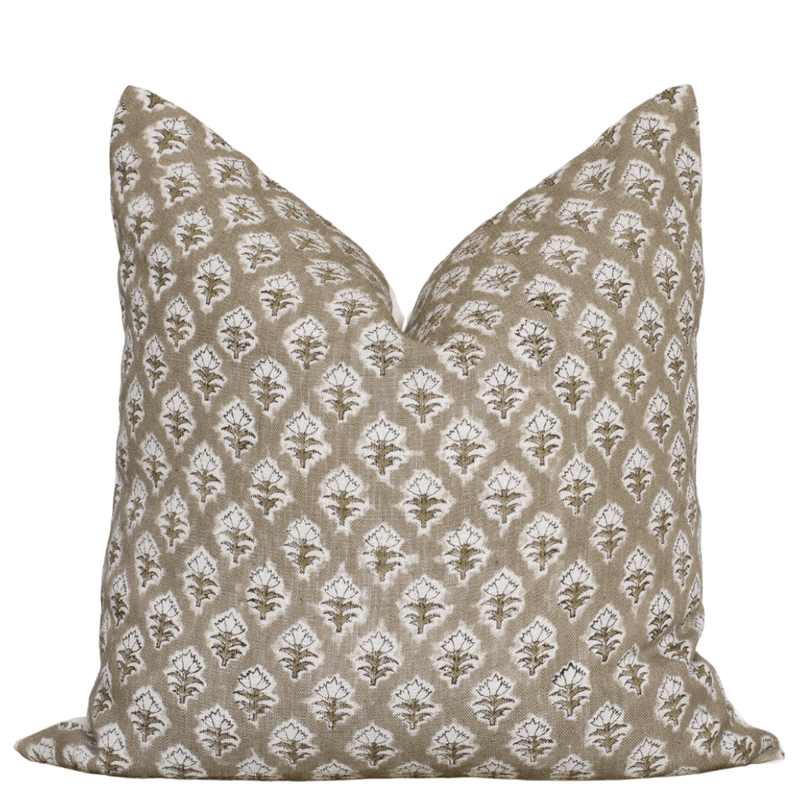 Rhea Floral Block Printed Pillow Cover