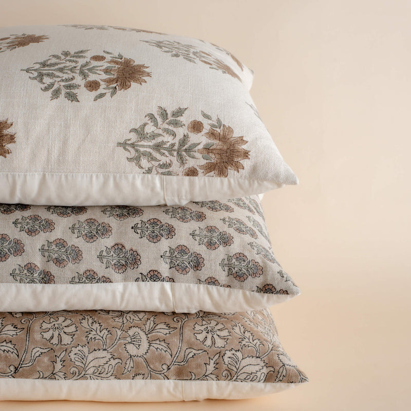 Veda Floral Block Printed Pillow Cover