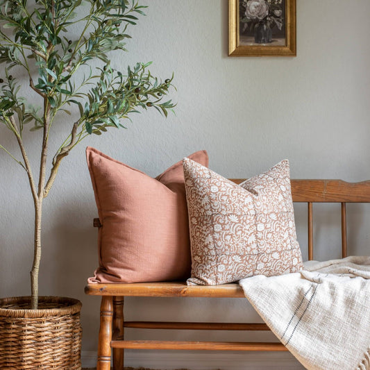 Nina Floral Block Printed Pillow Cover