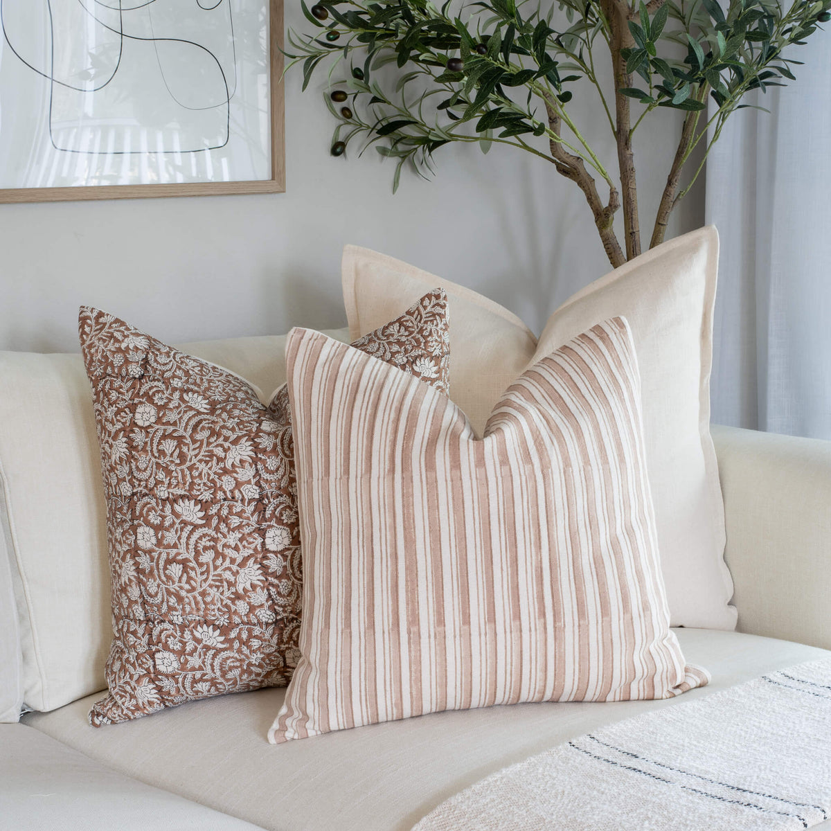 Nina Floral Block Printed Pillow Cover