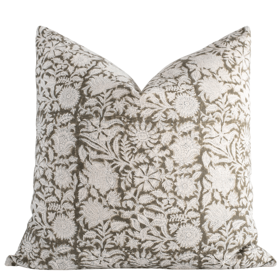 Jardim Floral Block Printed Pillow Cover