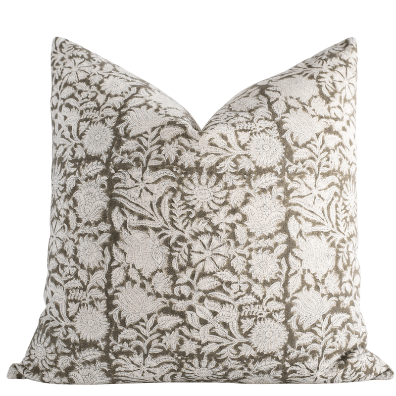 Jardim Floral Block Printed Pillow Cover
