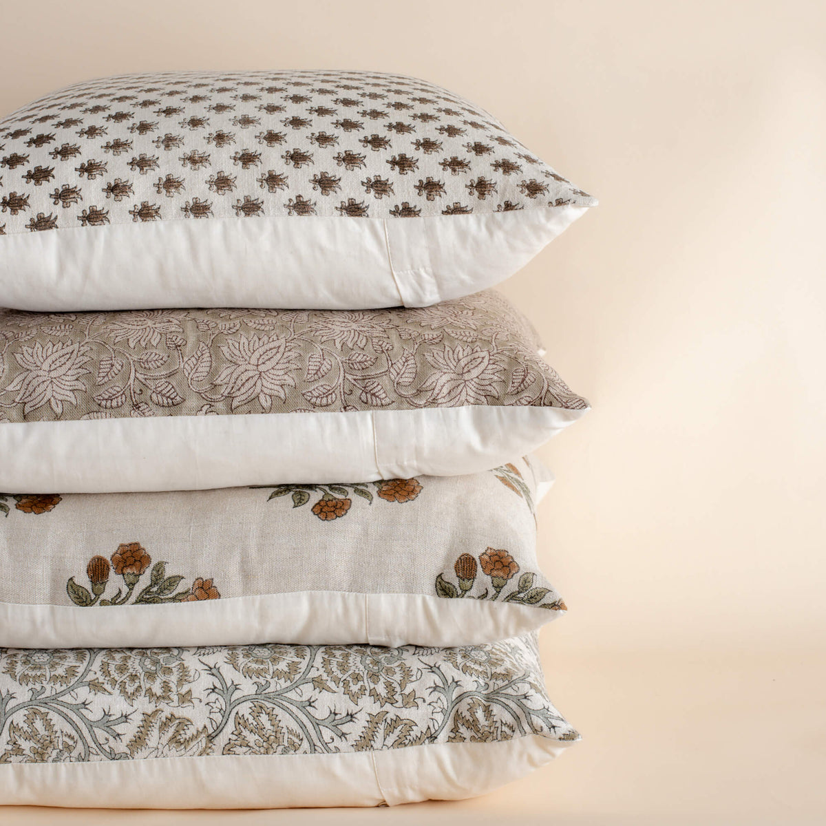 Cora Floral Block Printed Pillow Cover