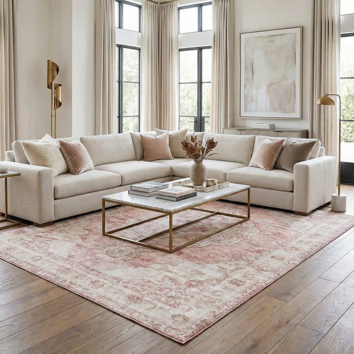 Kandos Blush & Light Pink Area Rug