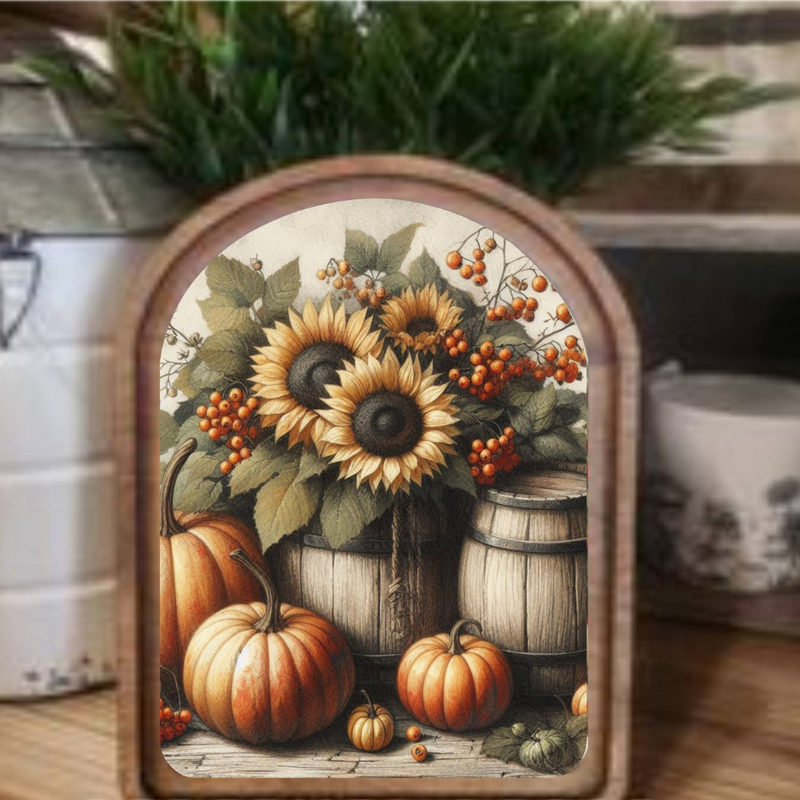 Sunflower Barrel Framed Art