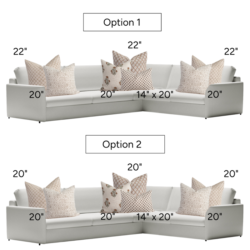 Birchwood Sectional Pillow Combination | Set of Seven Pillow Covers