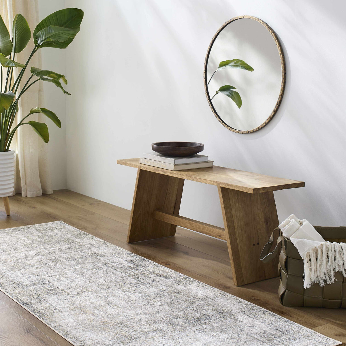 Hera Olive Boutique Washable Rug