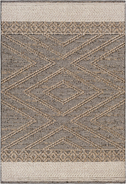 Beige Charcoal Areli Outdoor Area Rug