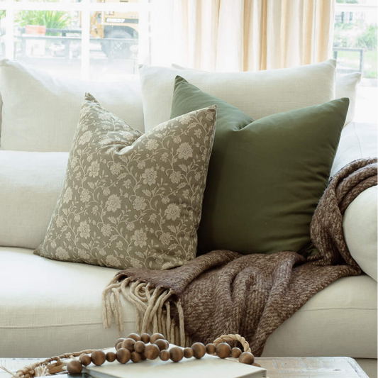 Esme Sage Green Floral Pillow Cover