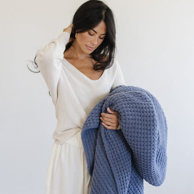 Waffle Knit Throw Blanket