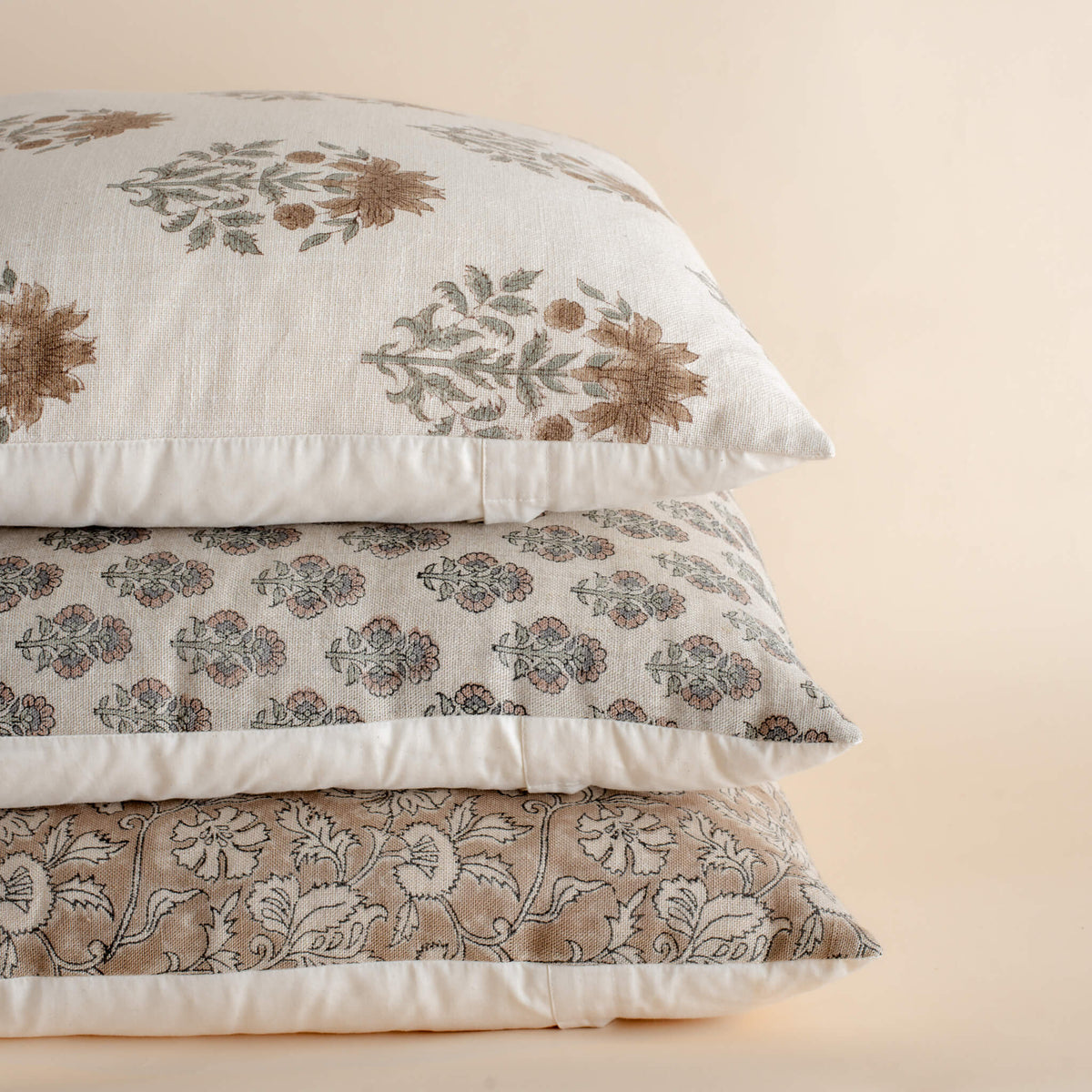 Calla Floral Block Printed Pillow Cover