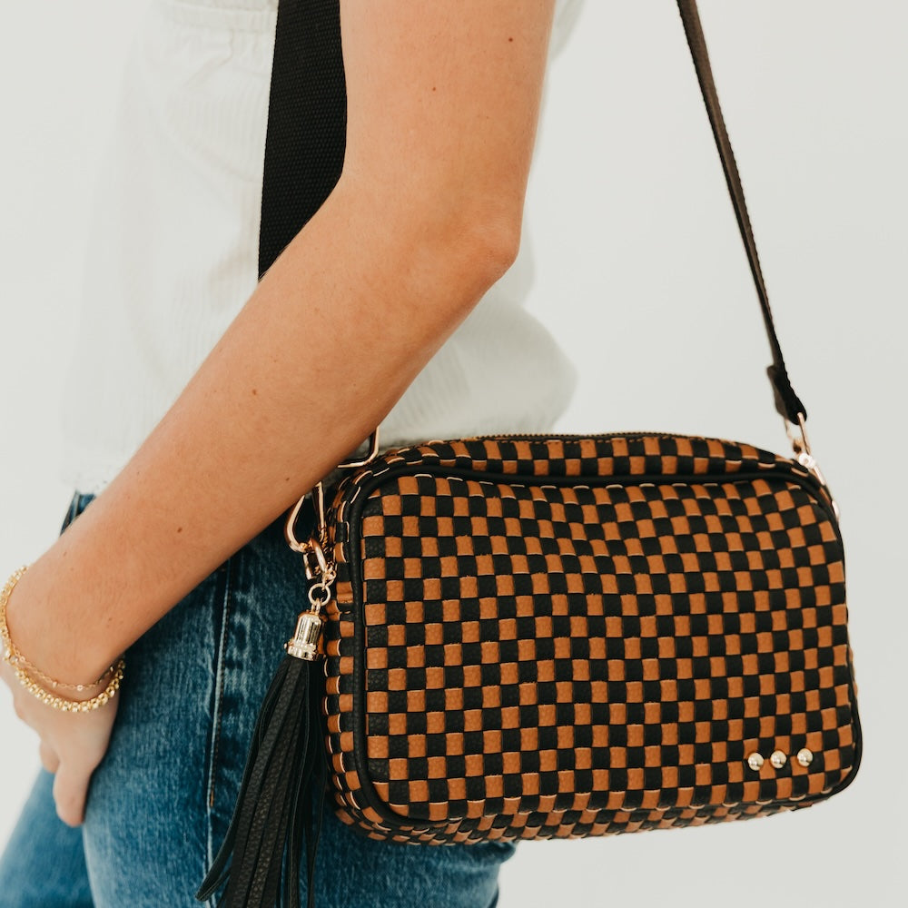 Woven Willow Camera Crossbody Bag