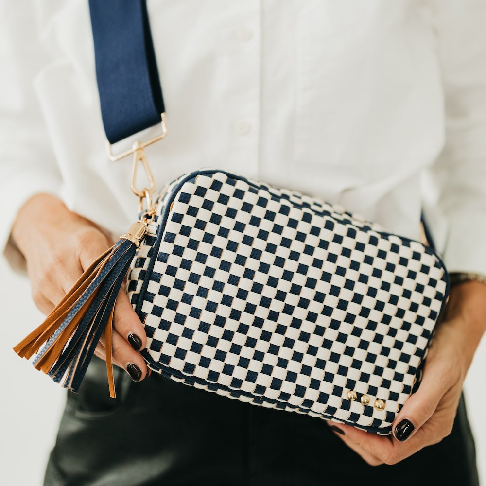 Woven Willow Camera Crossbody Bag