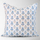 Vivienne Mughal Flower Pillow Cover in Blue