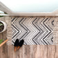 Black + White Wavy Printed Layering Rug