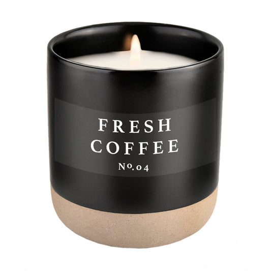 Fresh Coffee Soy Candle | Black Stoneware Jar | PREORDER