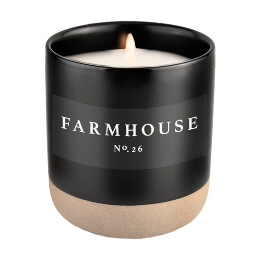 Farmhouse Soy Candle | Black Stoneware Jar