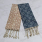 Navy and Sandstone Floral Block Print Tea Towels